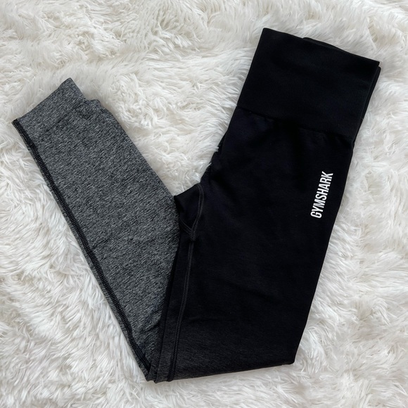 Gymshark Pants - Gymshark Adapt Ombre Seamless Leggings- Black/Black Marl